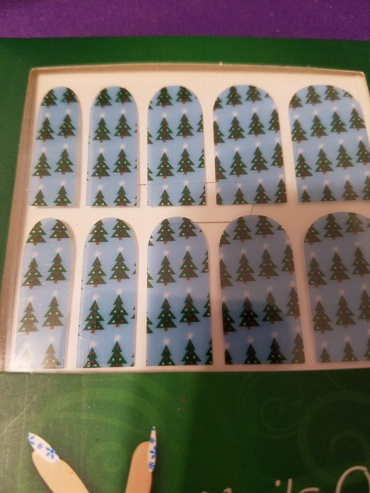 Nails On Holiday Instant Printed Nail Strips – Christmas Trees -Brand New Sealed