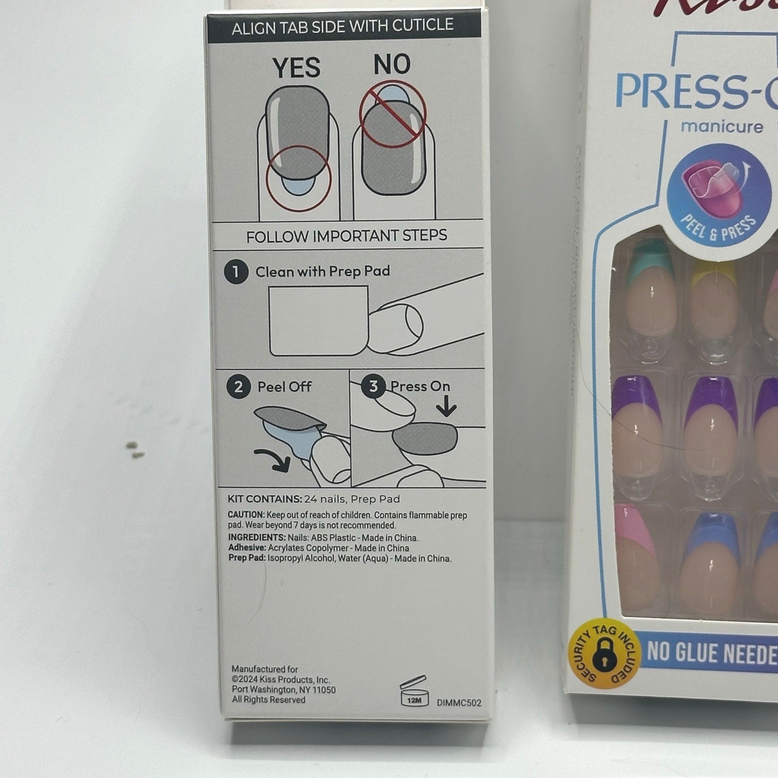 Kiss Press-On Manicure Nails Women Multicolor Lot of 2 24 Nails Per Pack