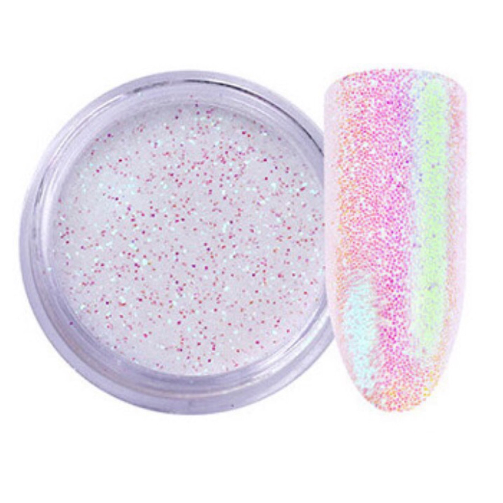 Unicorn Aurora White Sequins Nail Art Glitter Powder MERMAID EFFECT Small Flakes