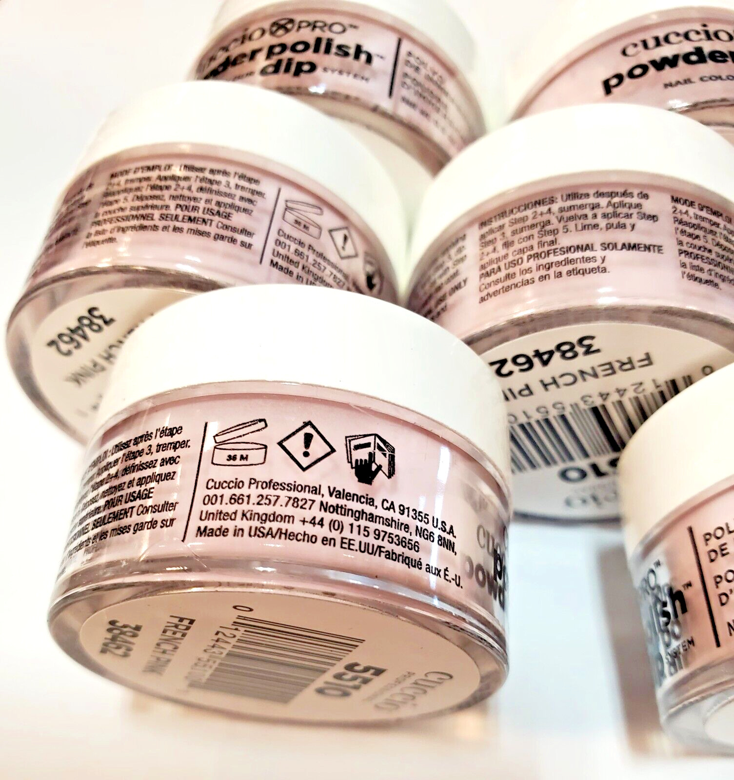 CUCCIO Professional Powder Polish Dip 0.5 fl oz Color – French Pink – 10 JARS!!!