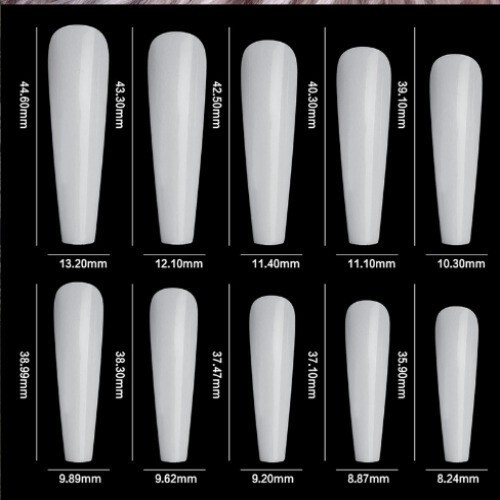 Curve Fake Nails Clear Natural Acrylic Artificial Nail Art Tips 500pcs