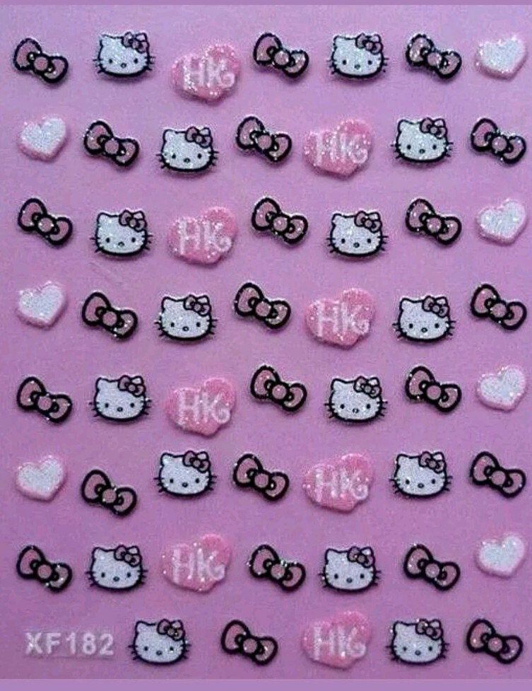 Hello Kitty 3D Nail Decals Stickers 54 pcs USA SELLER Fast FREE SHIPPING NEW
