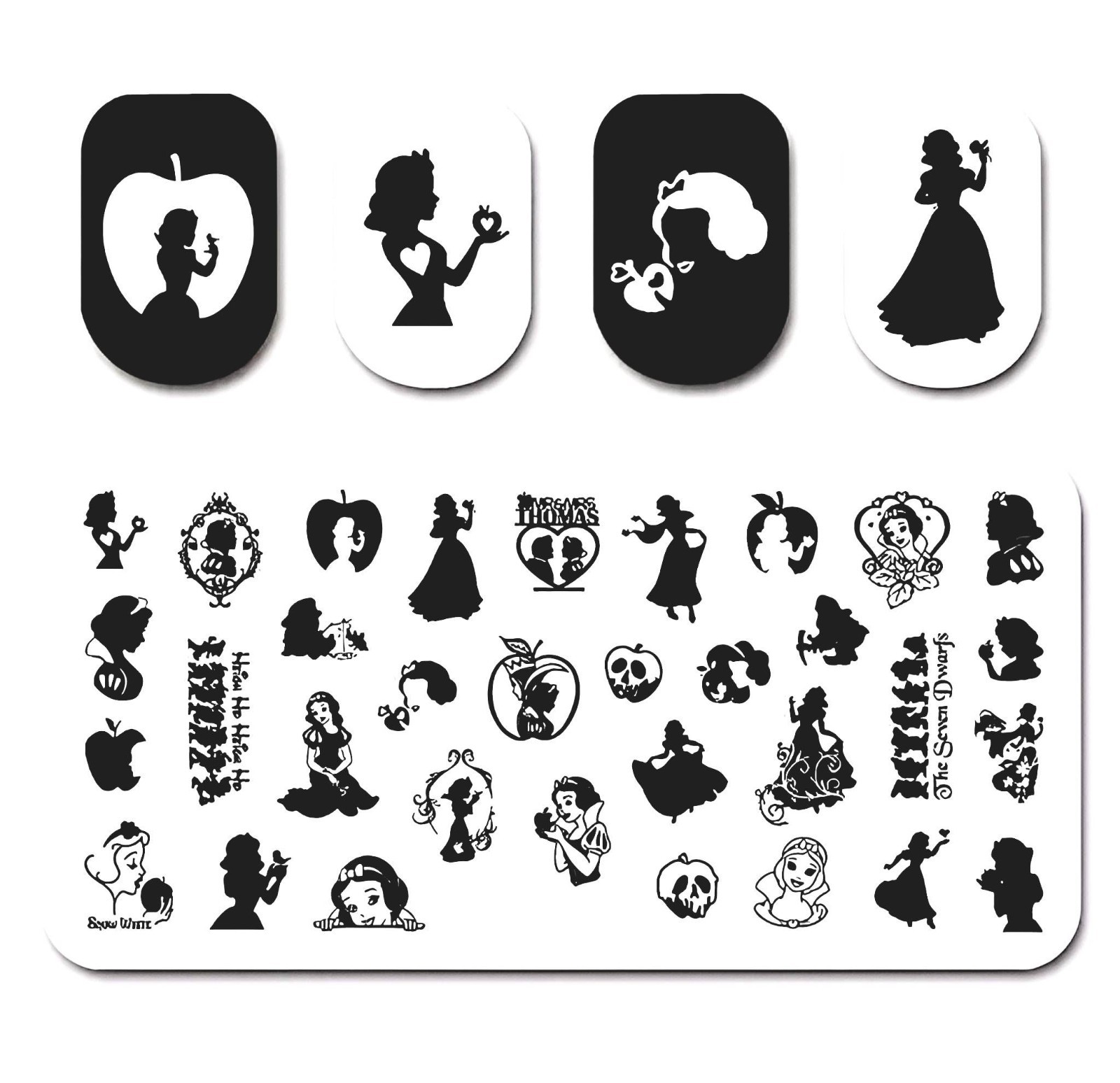 High- Quality Durable Stainless Steel Disney’s Snow White Nail Stamping Plate