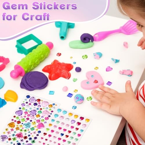 Gem Stickers, 6124Pcs Self-Adhesive Face Gems, Acrylic Rhinestone Stickers for