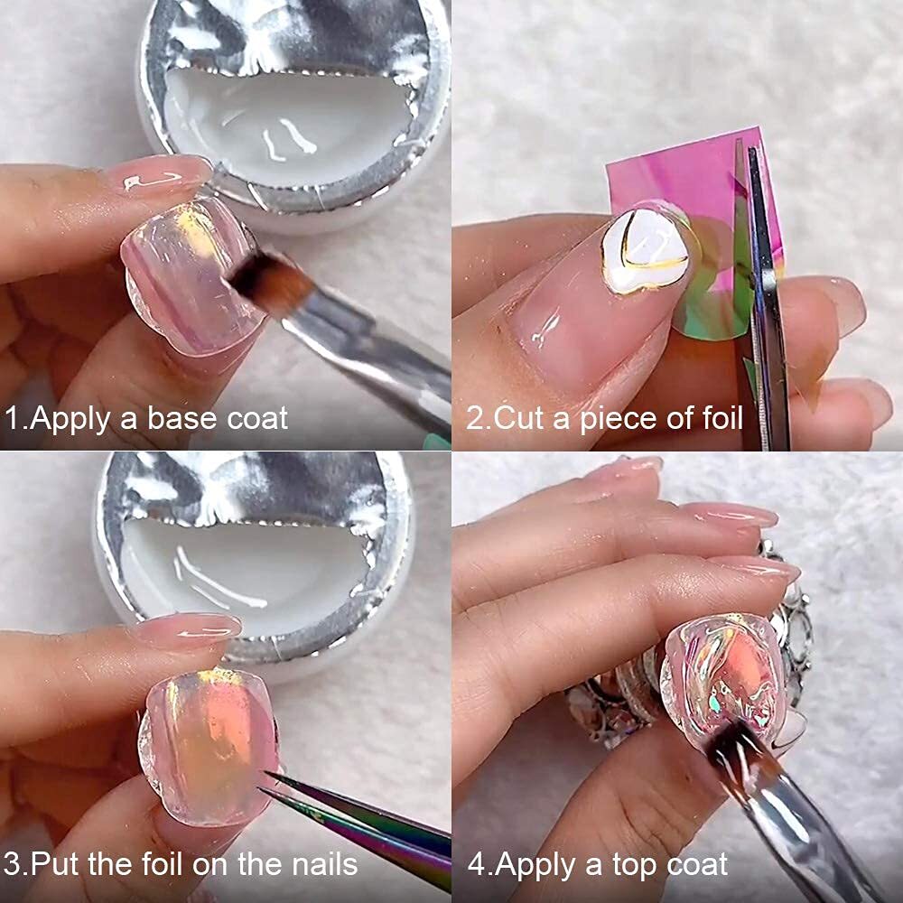 Broken Glass Style Nail Foil Stickers for Artistic Nail Design Decorations