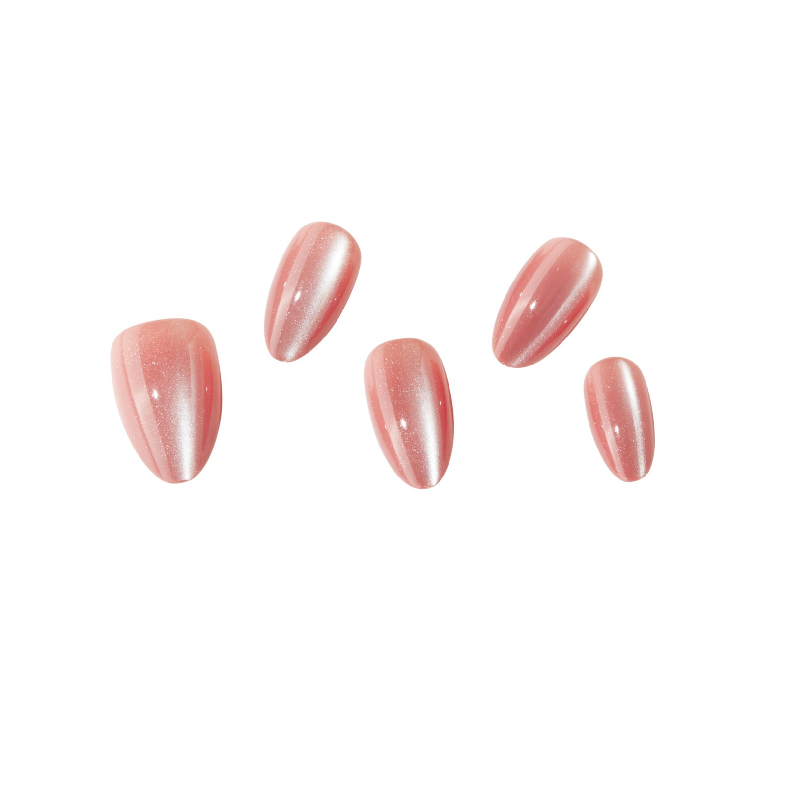 Almond Press On Nails Short | Glitter Cat Eye Nail Tips | Glossy | Acrylic Re…