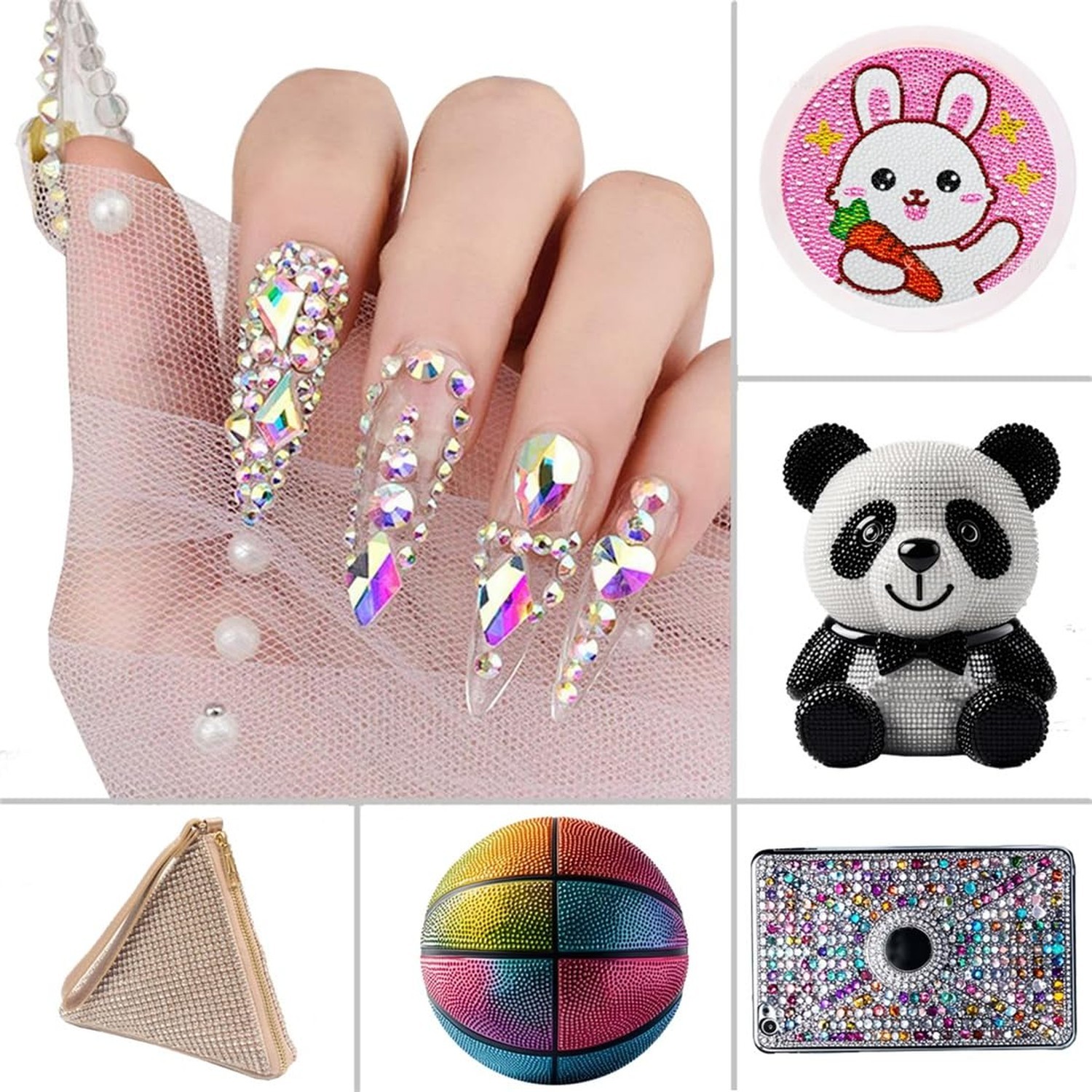 Hotfix Rhinestones Flatback Glass Rhinestone 1440PCS SS16 3.7-3.9MM Round Gem…