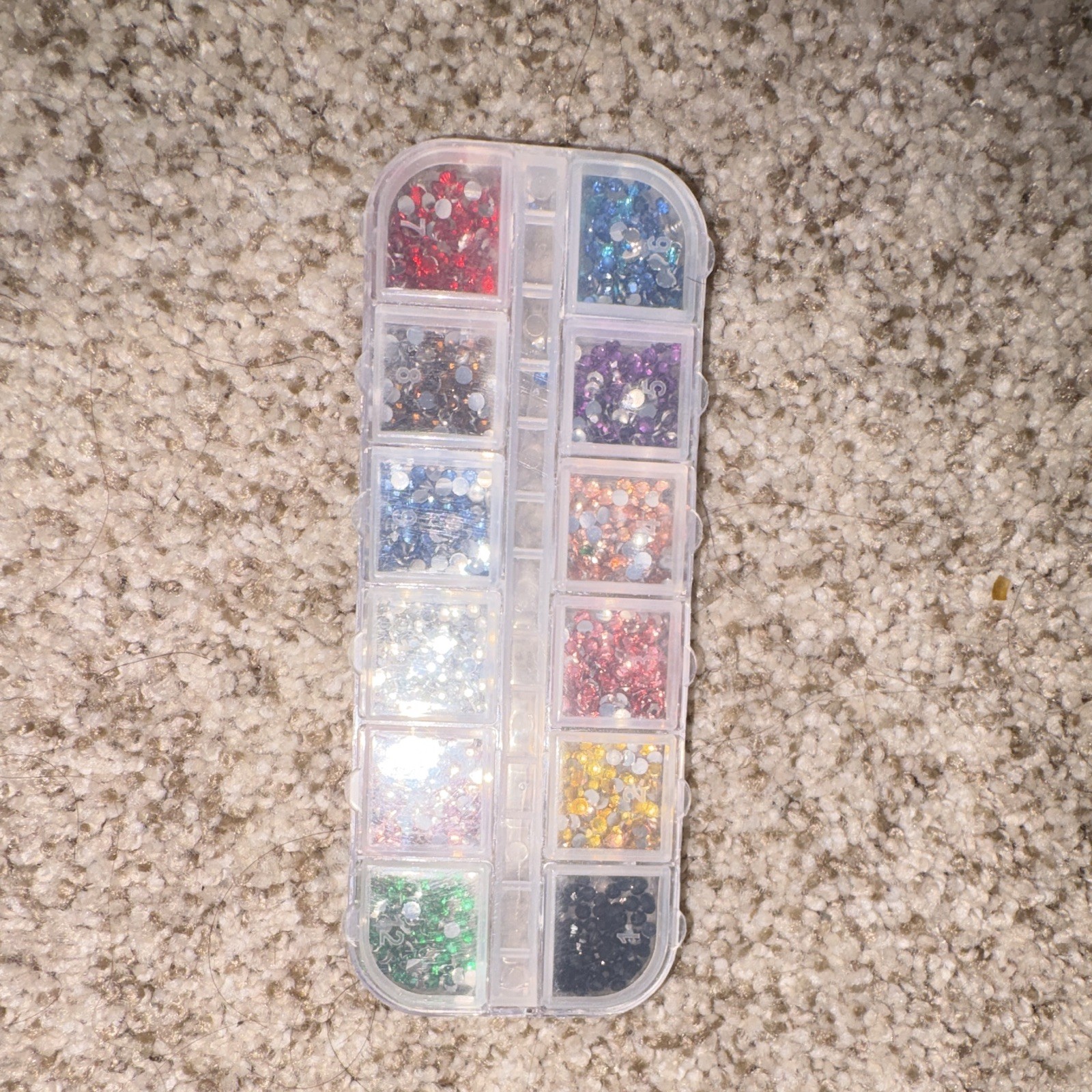 Nail Art Glitter Flakes Set, Multicolor Shiny Sparkle, Plastic Box Storage