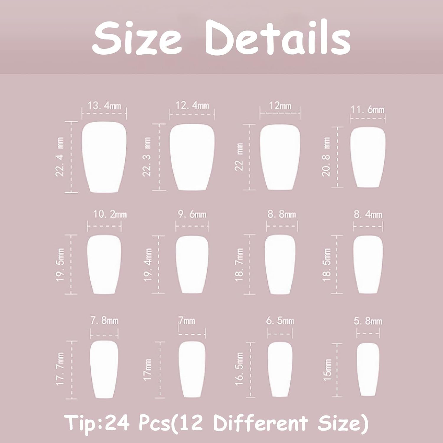Press on Nails – Medium Coffin Glue on Nails with Blue Ombre, Acrylic Bling Glit