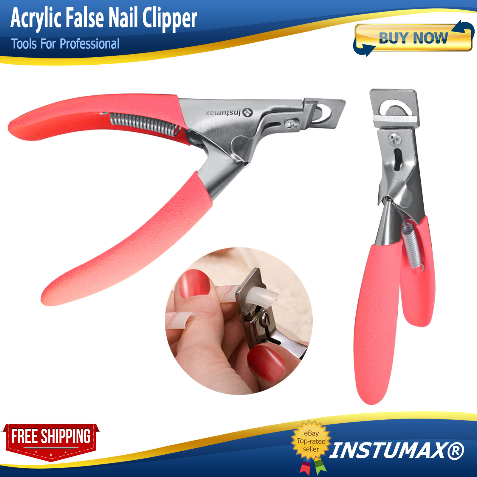 MANICURE TIPS CUTTER ACRYLIC NAIL SCISSORS FALSE NAIL CLIPPER U EDGE USA SELLER