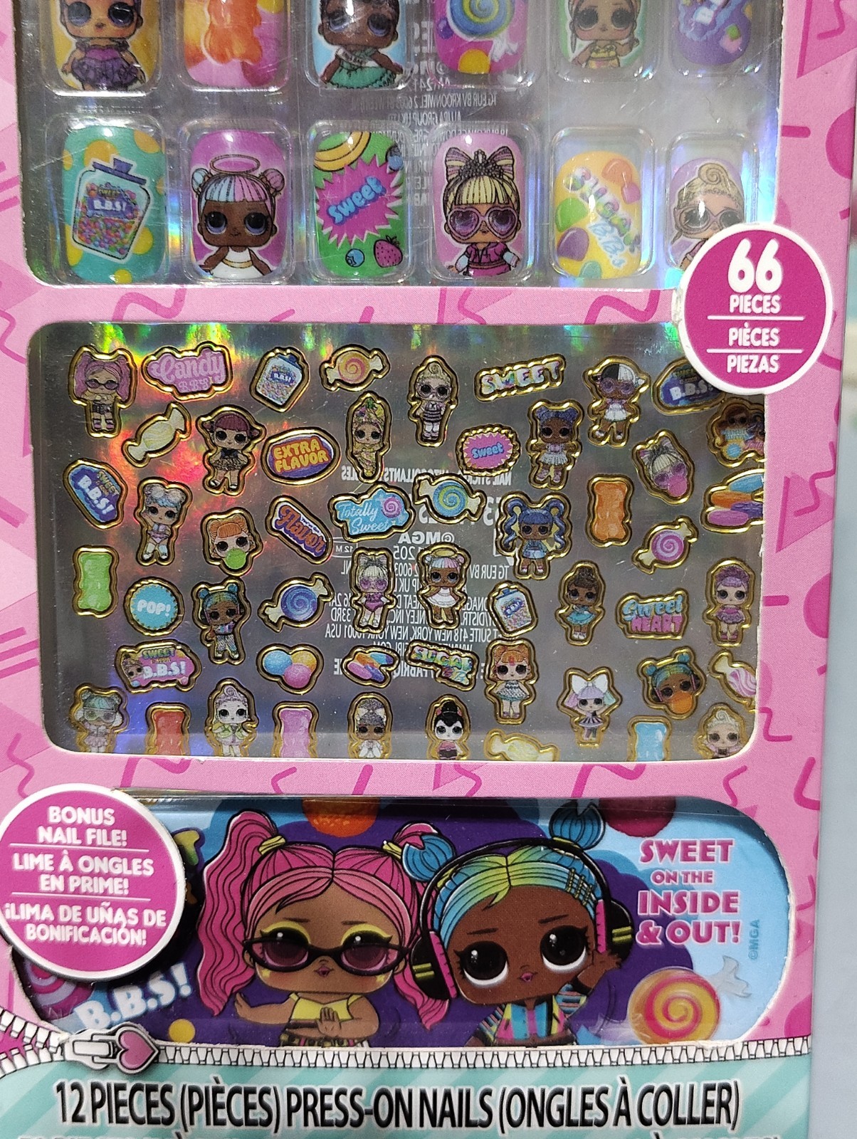 lol surprise Nail Set Enseble De Ongles 12 Piece Press -on Nails And 53 Pieces