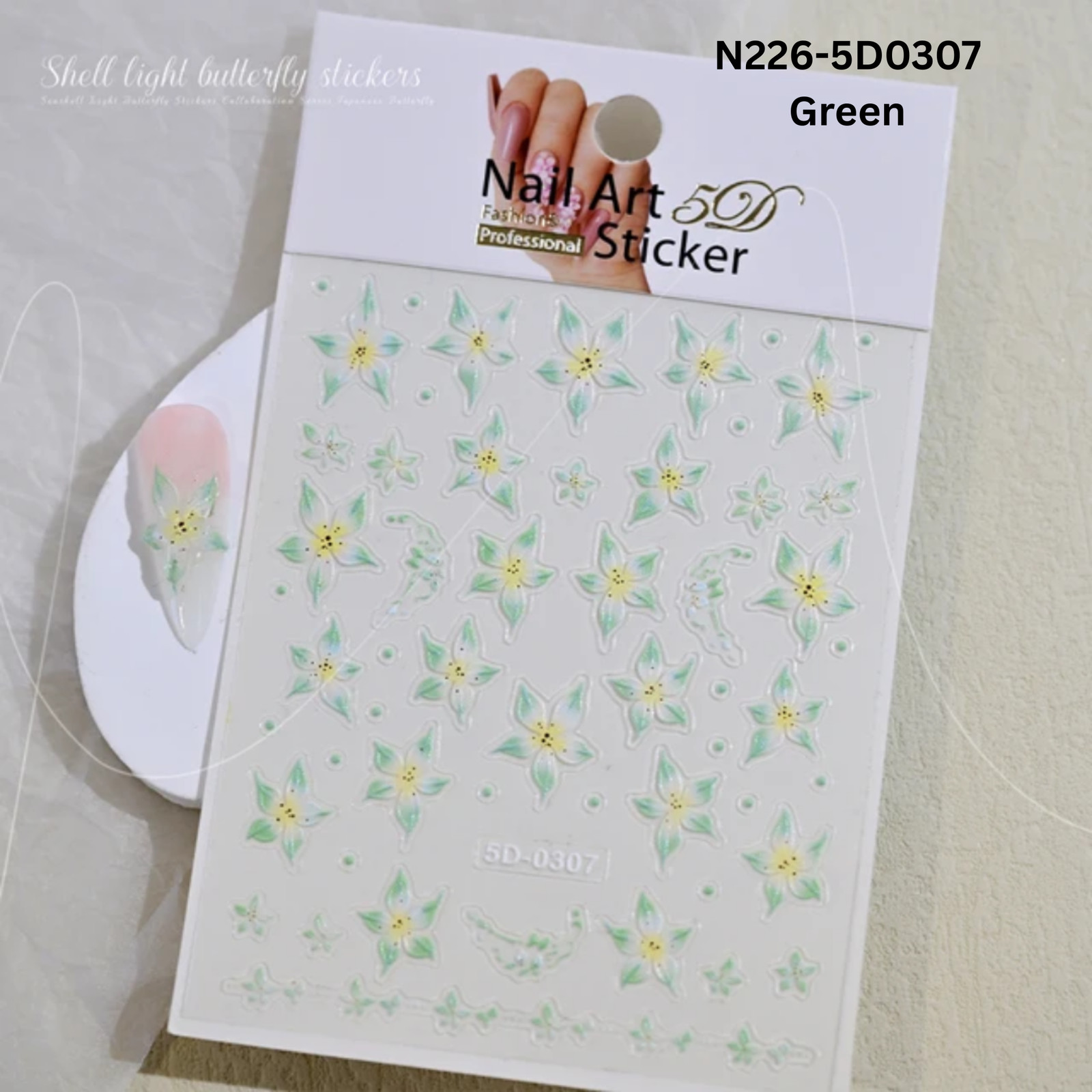 5D Acrylic Embossed Nail Art Stickers – Colorful Flower & Petal Designs – Ultra