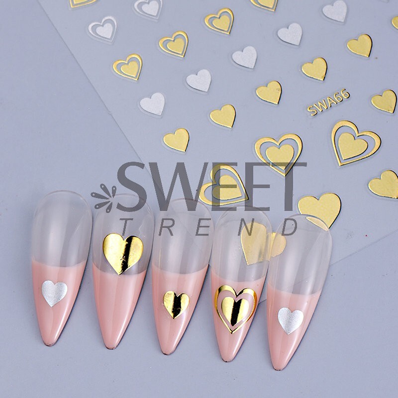 Nail Art Sticker Heart Valentine Star Decals Manicure DIY Peel & Stick NH28