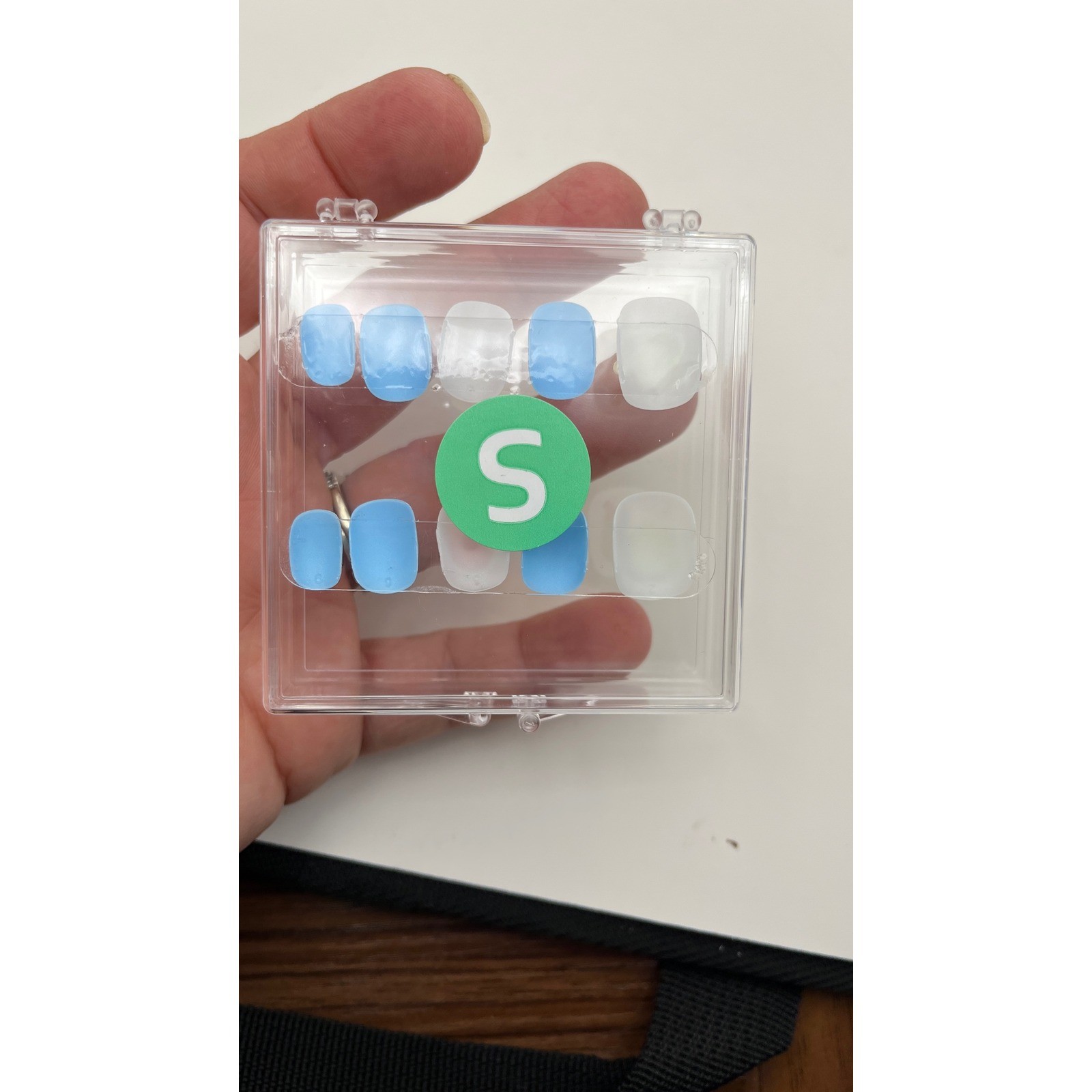 Handmade Acrylic Press On Nails Women S Blue White 3D Monster Lollipop Donut