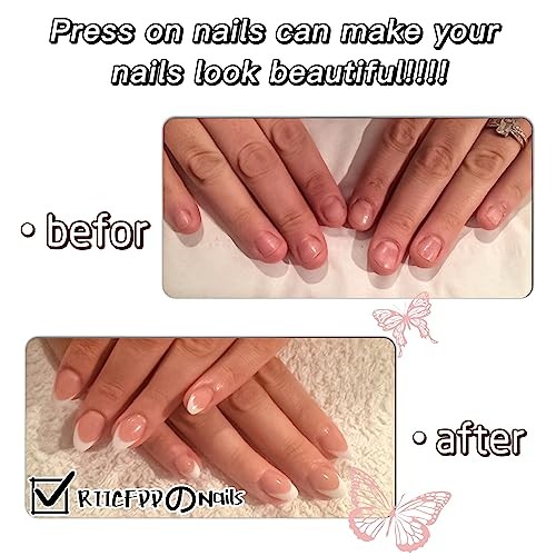 24 Pcs Almond Press on Nails Short Oval Nails Press Ons Retro Almond Styl 38