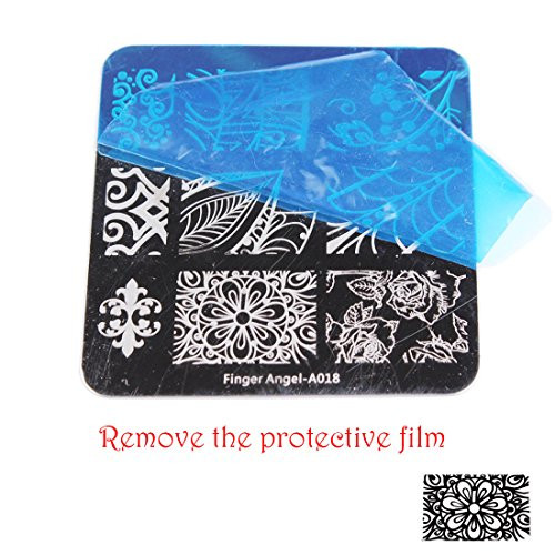 20 Pcs Mix Design Nail Stamping Template+1 Stamper + 1 Scraper Nail Art Image
