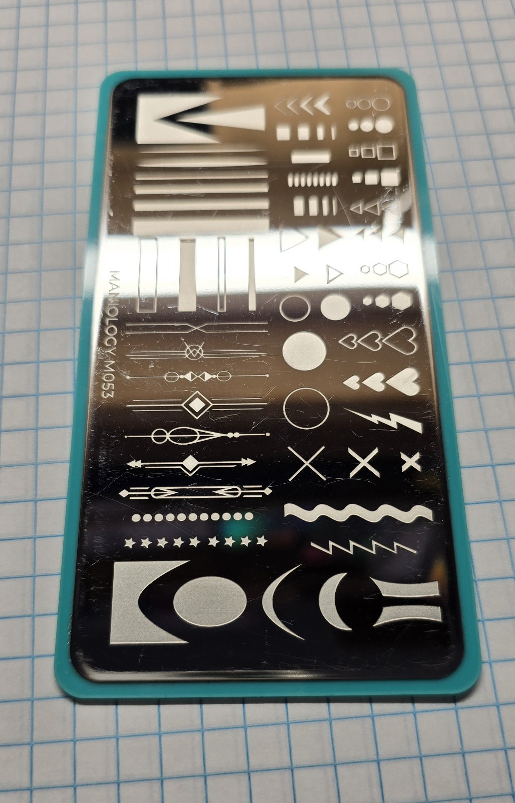 Maniology M053 Classique Love Your Accent Nail Stamp Plate Hearts Tribal Stripes