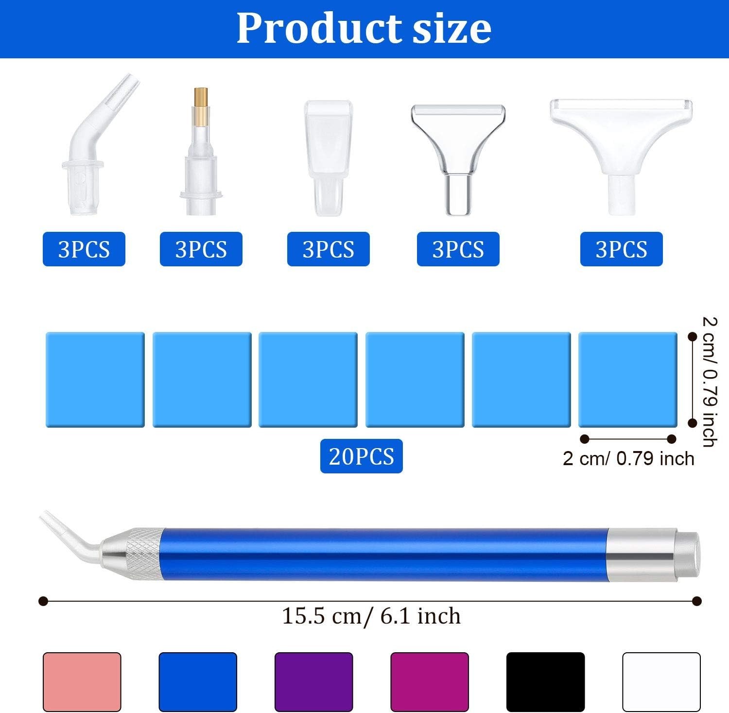 Versatile LED Craft Pens with 15 Replacement Tips for Diamond Painting & Nails