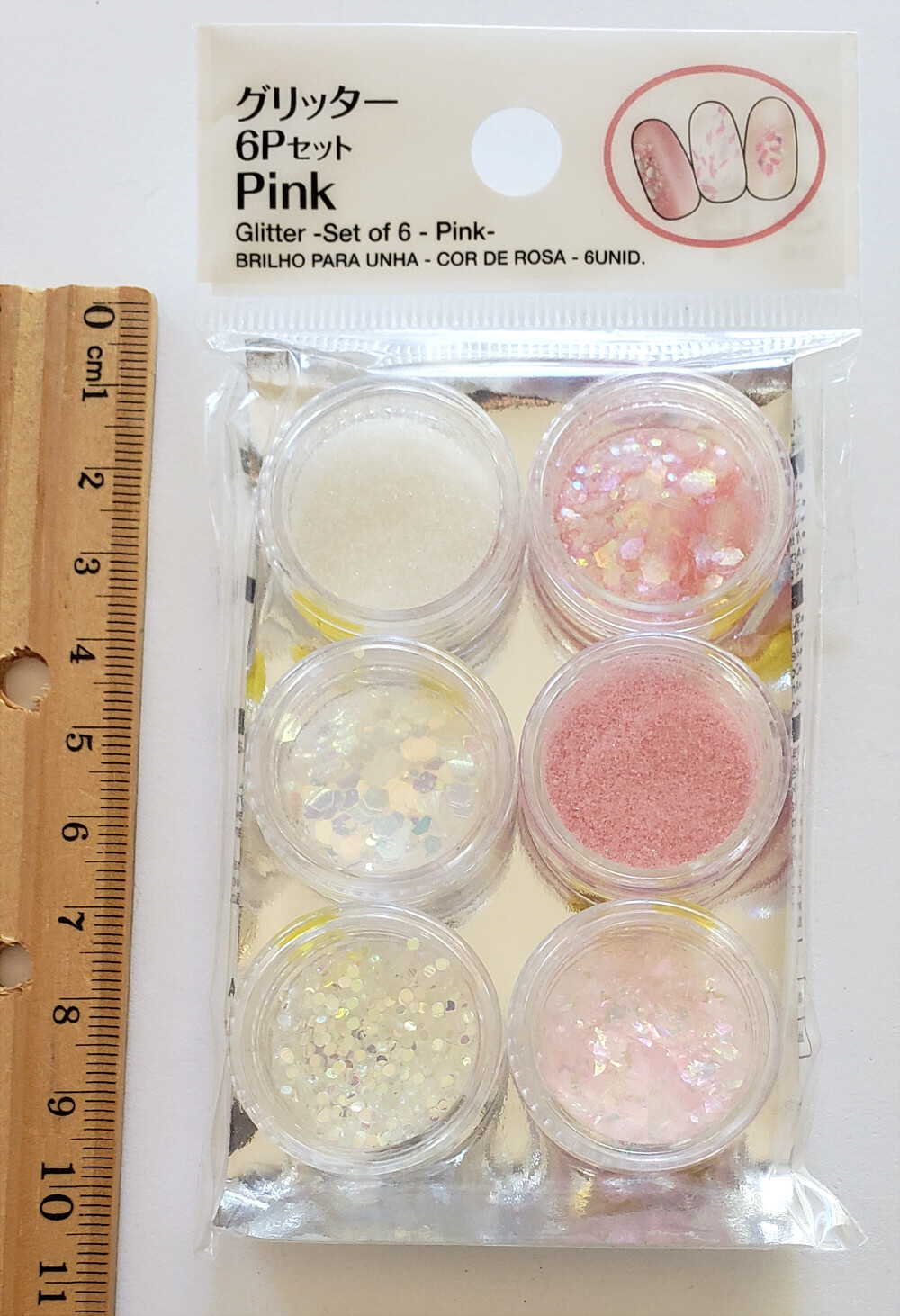 GEL NAIL ART Holographic Glitter Iridescent Irregular Crystal Pink White Powder