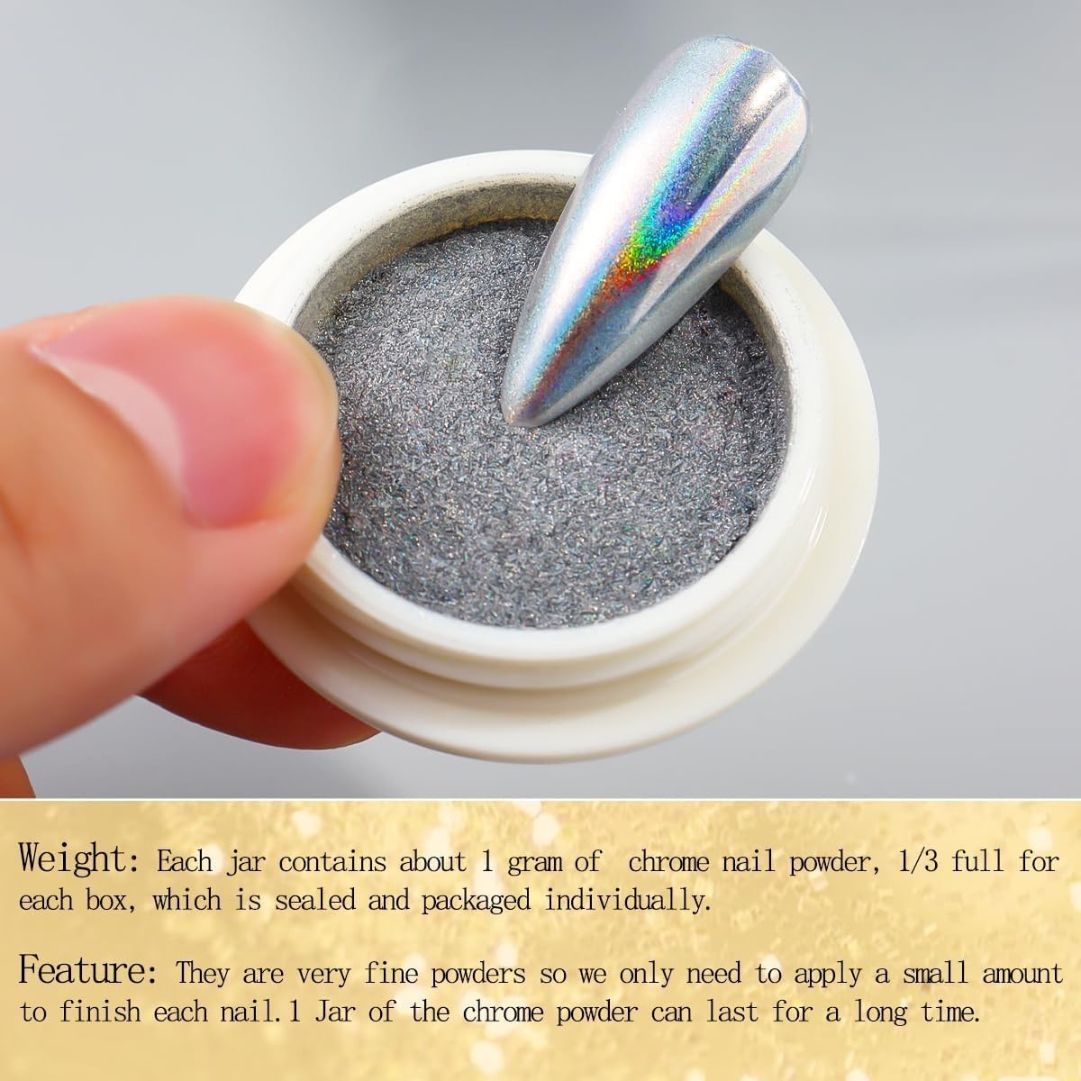 Ultra-Fine Chrome Nail Powder – 6 Colors for Elegant Nails & Manicure Bliss