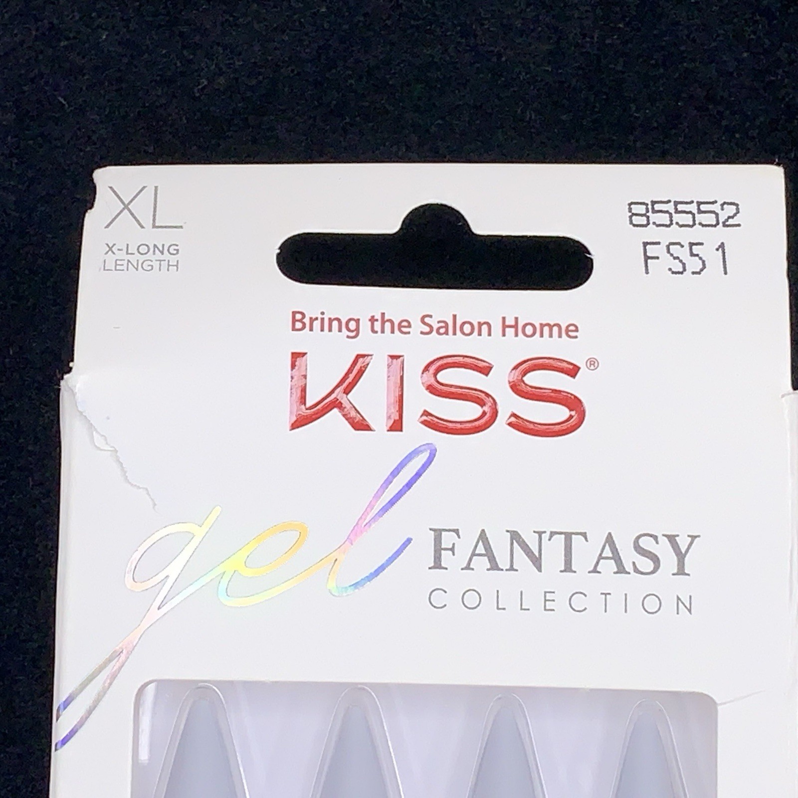 Lot Of 2 Artificial Nails Claw Stiletto Style Grey Black Glam Goth Press On
