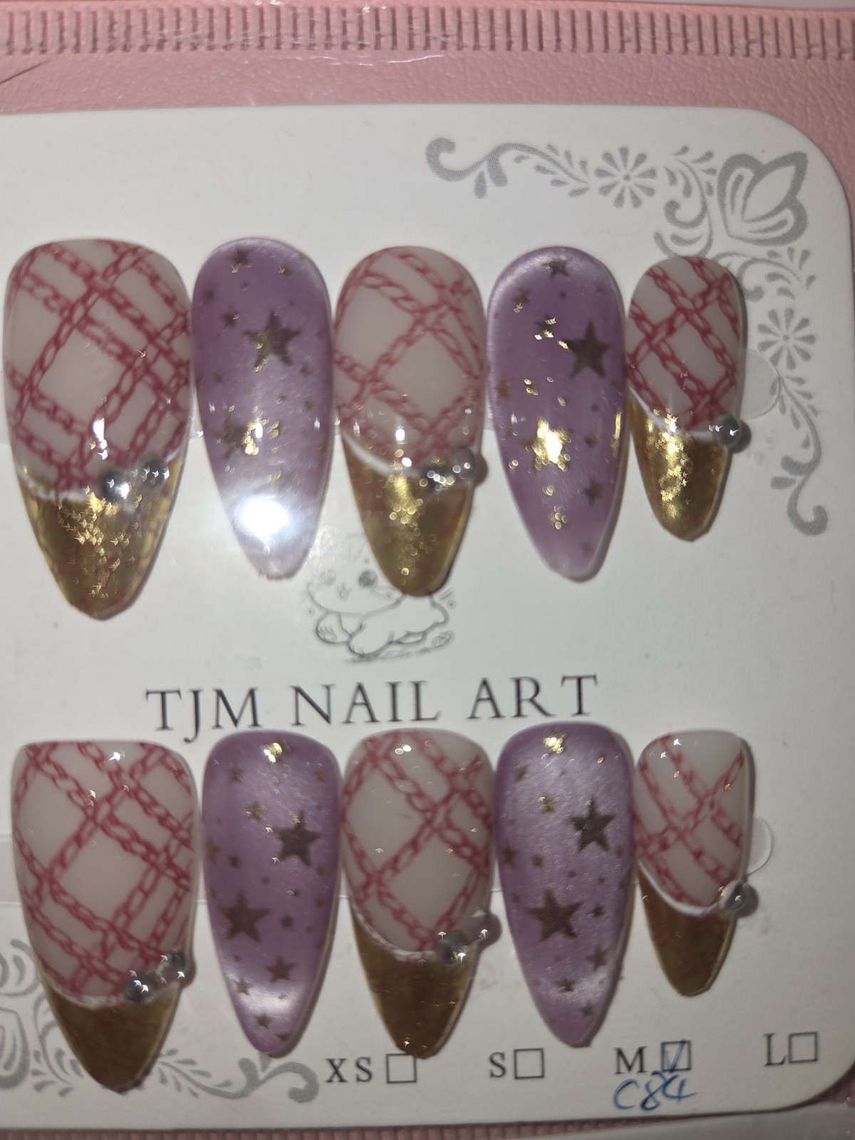 Press On Nails Handmade Medium Short Almonds Bundle Of 10 Each Owe Color Theme