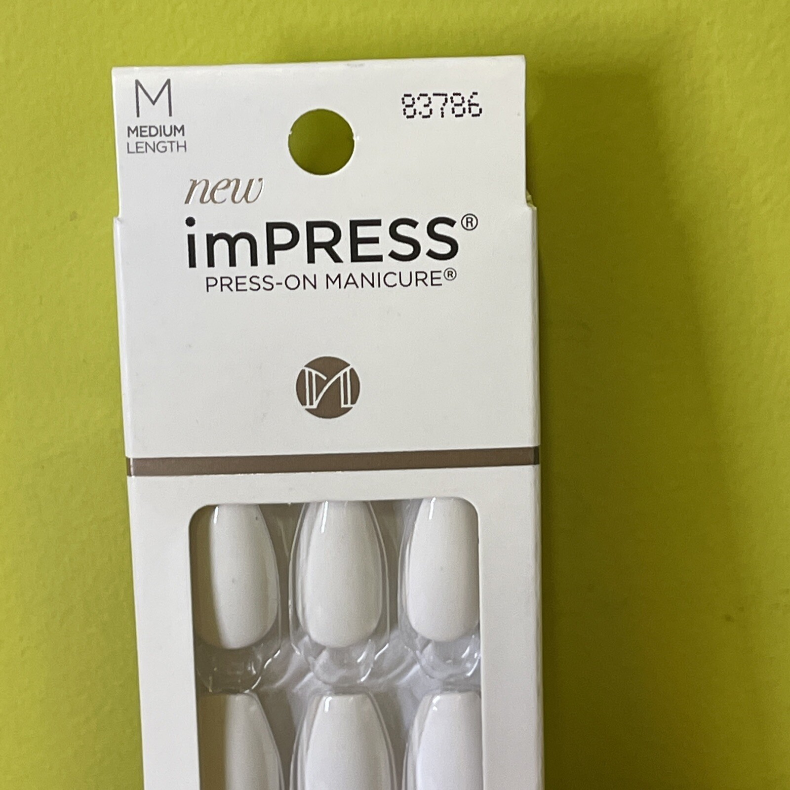 New imPress Couture Press On Nails White/Blue Tie Dye #83786