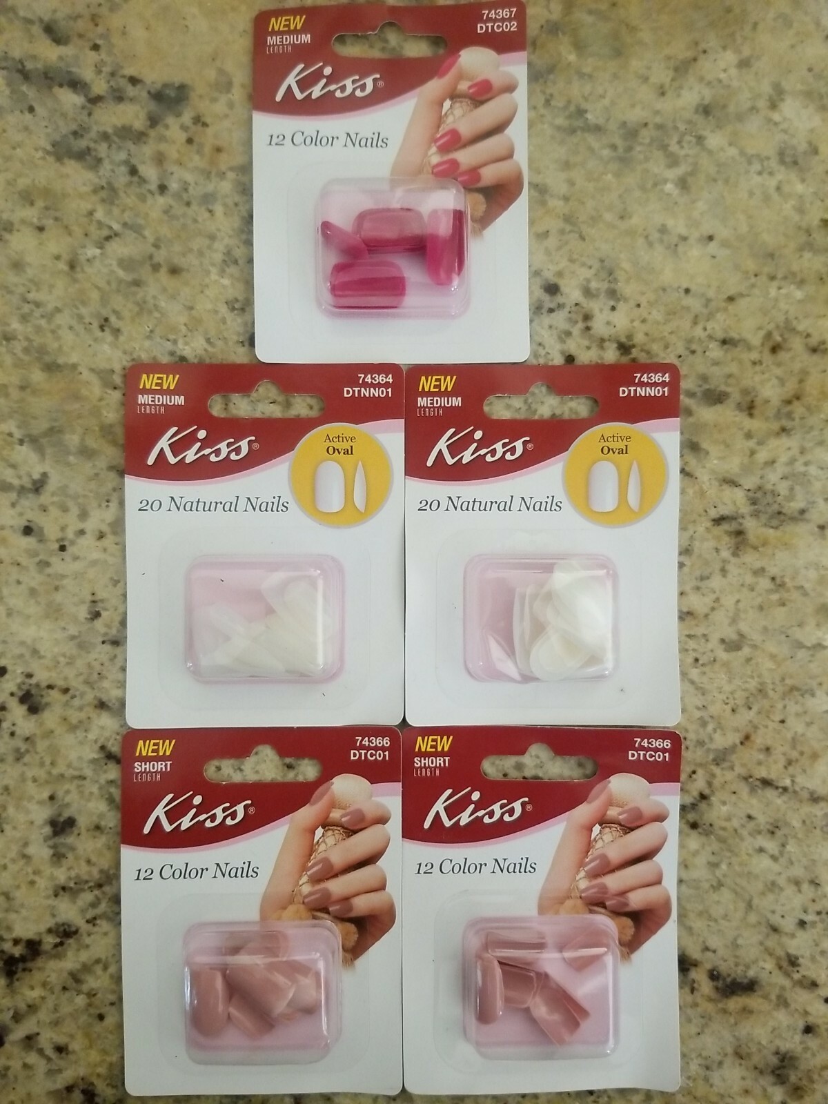 Kiss Salon Nails Lot of 5 Pack New Nail Lot x 5
