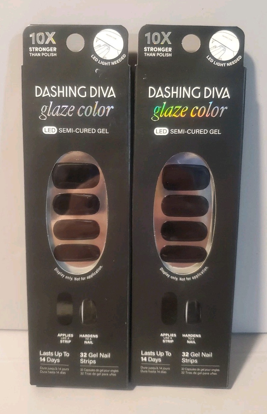 Dashing Diva Glaze Color Led Semi-Cured Gel “Real Black” LED LIGHT NEEDED X2