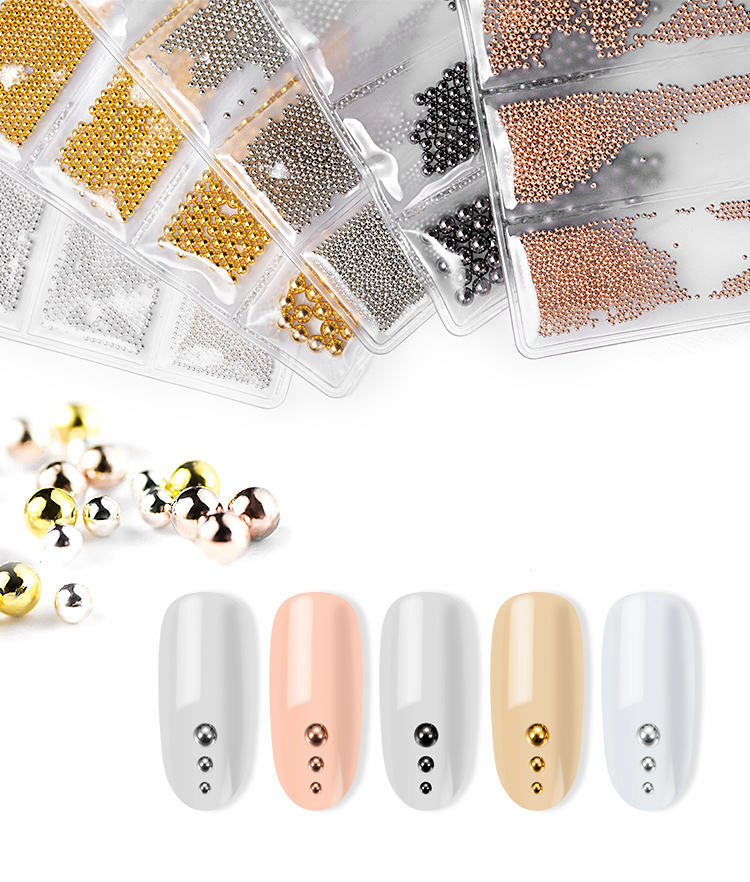 Mix sizes steel beads 3d metal nail art decoration nail accessories Jargod