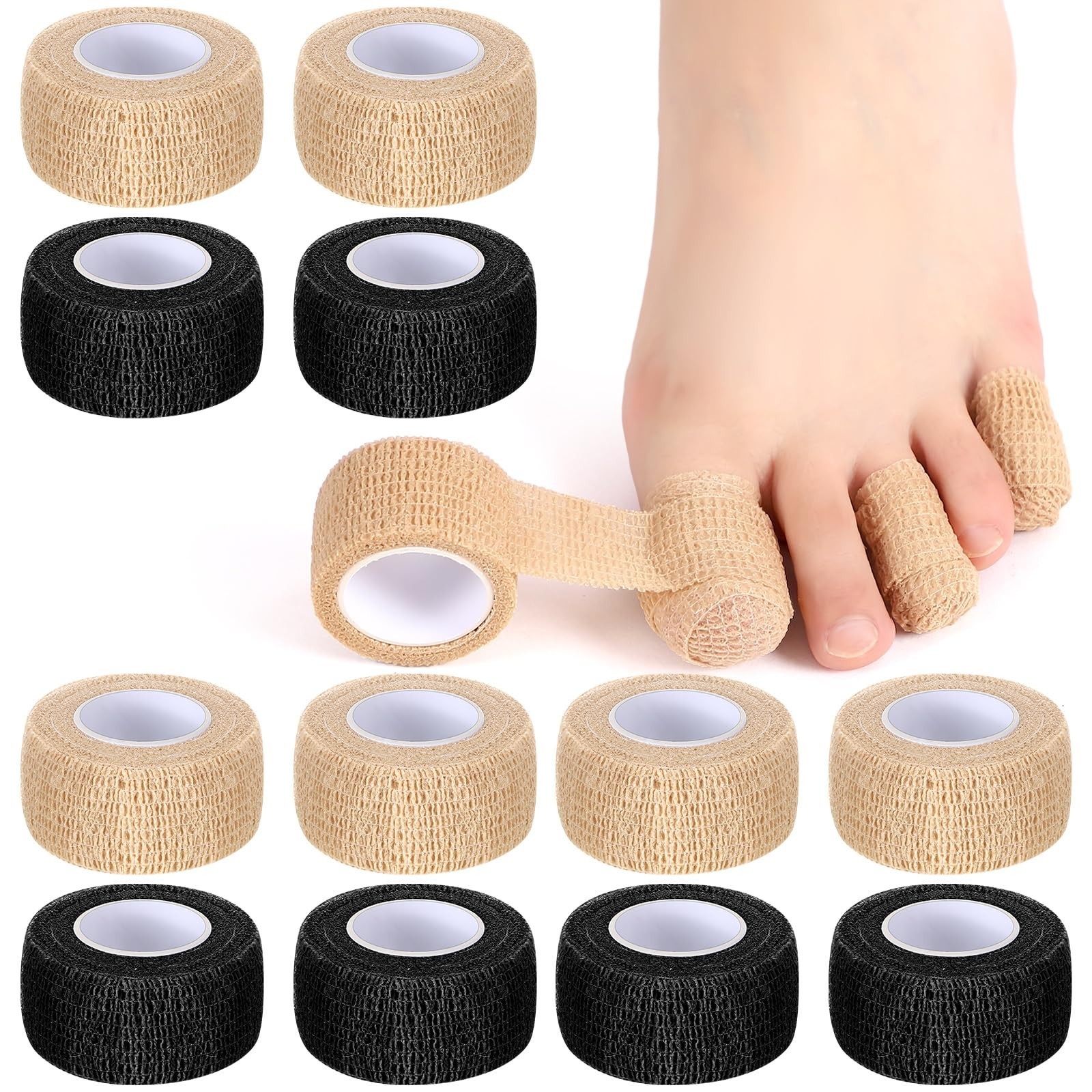 Geiserailie 12 Pcs Big Toe Protectors Bandages Women Men Finger Toe Tape Guar…