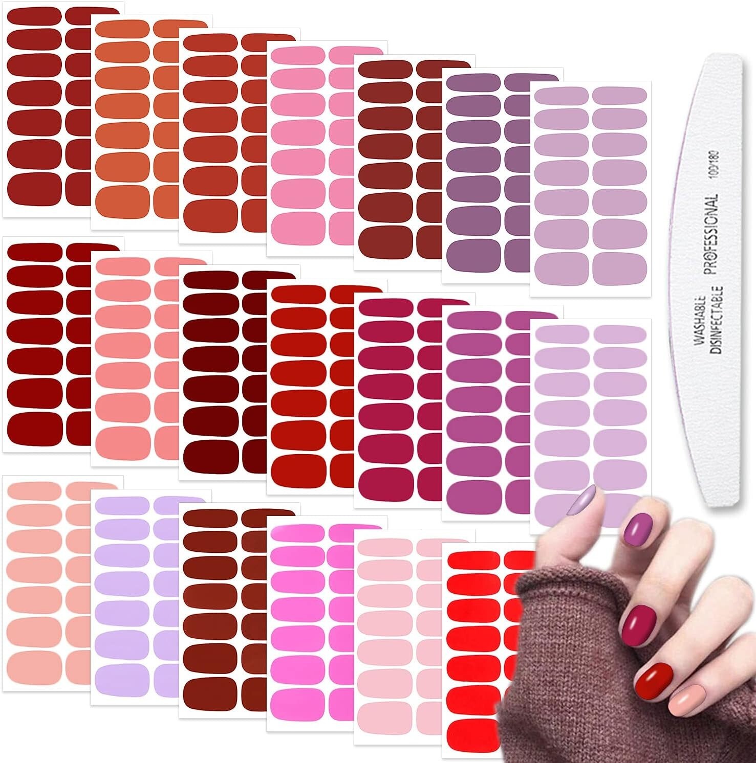 Thicker Real Nail Polish Strips – Fashionable Art for All Nail Types – 20 Sheets