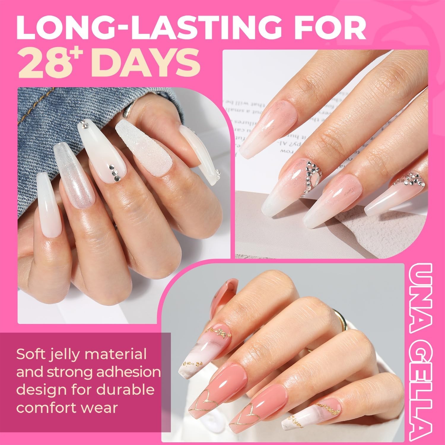 Long Coffin Nail Tips 504pcs Pre-Shape Half Matte Fake Nails | Full Cover Cle…
