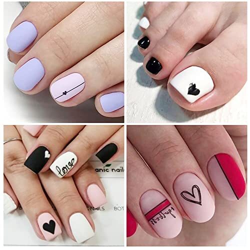 12 Sheets Nail Stickers Love Tower Umbrella Patterns Design Valentine’s Day
