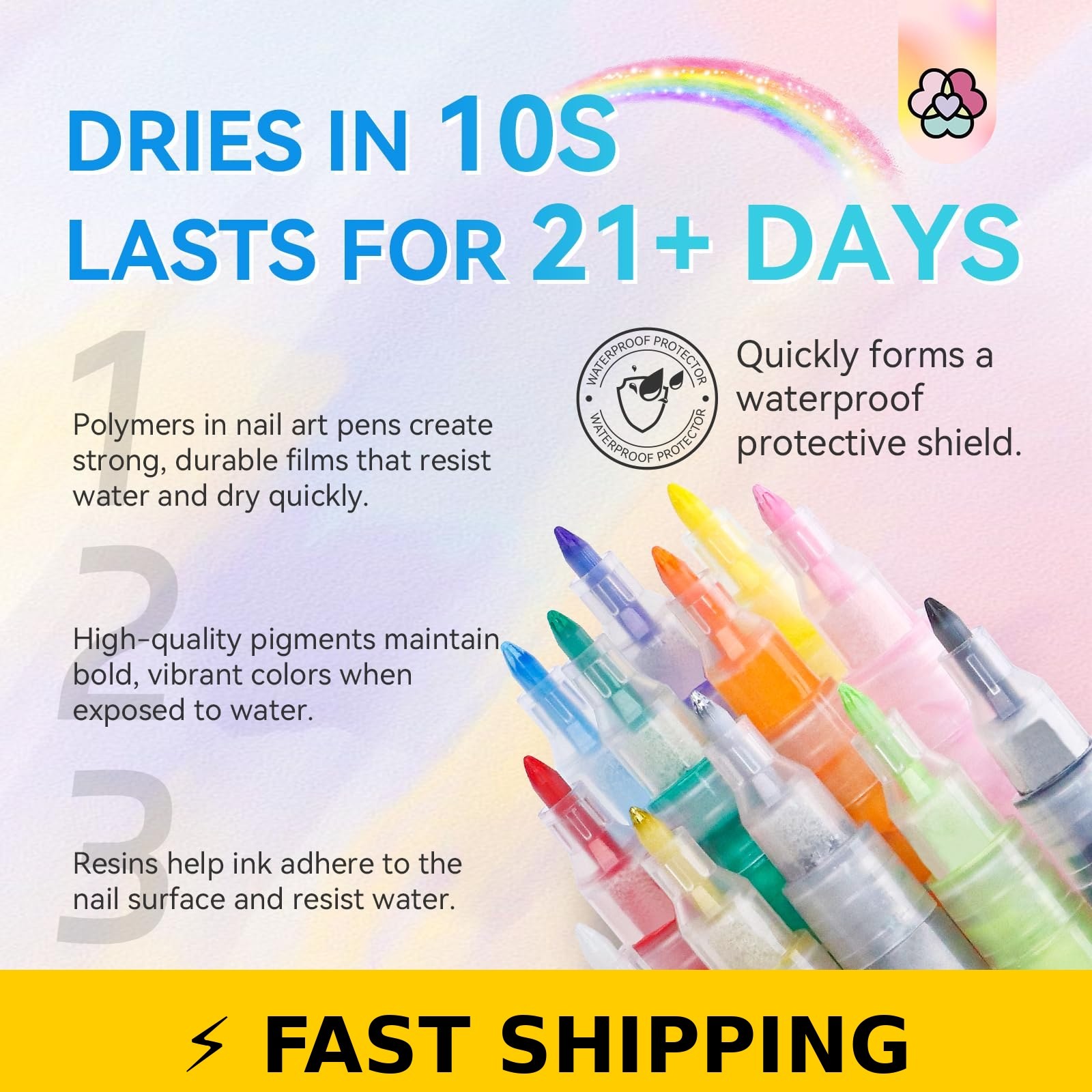 Saviland 12 Colors Nail Art Pens Set for Nail Design DIY