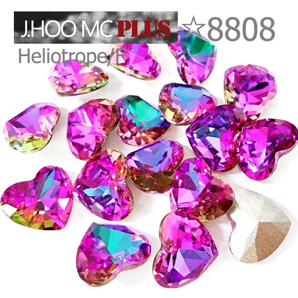J.HOO Crystal 8808 Heart V-Cut Fancy Rhinestones 10x9mm Nail Art (6pcs)