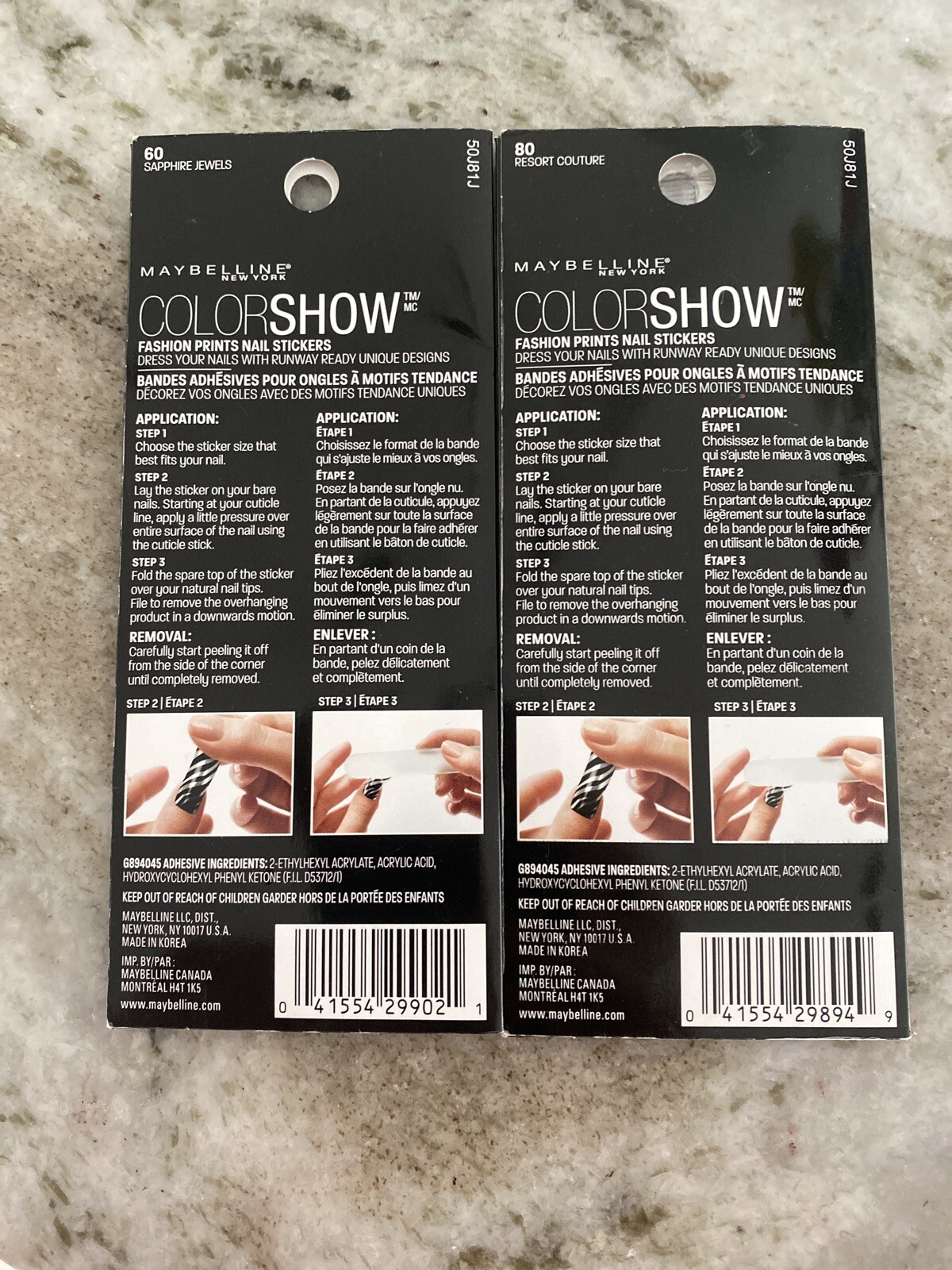 Maybelline Color Show Fashion Nail Stickers, 2 Pk Sapphire Jewels & Resort Coutu