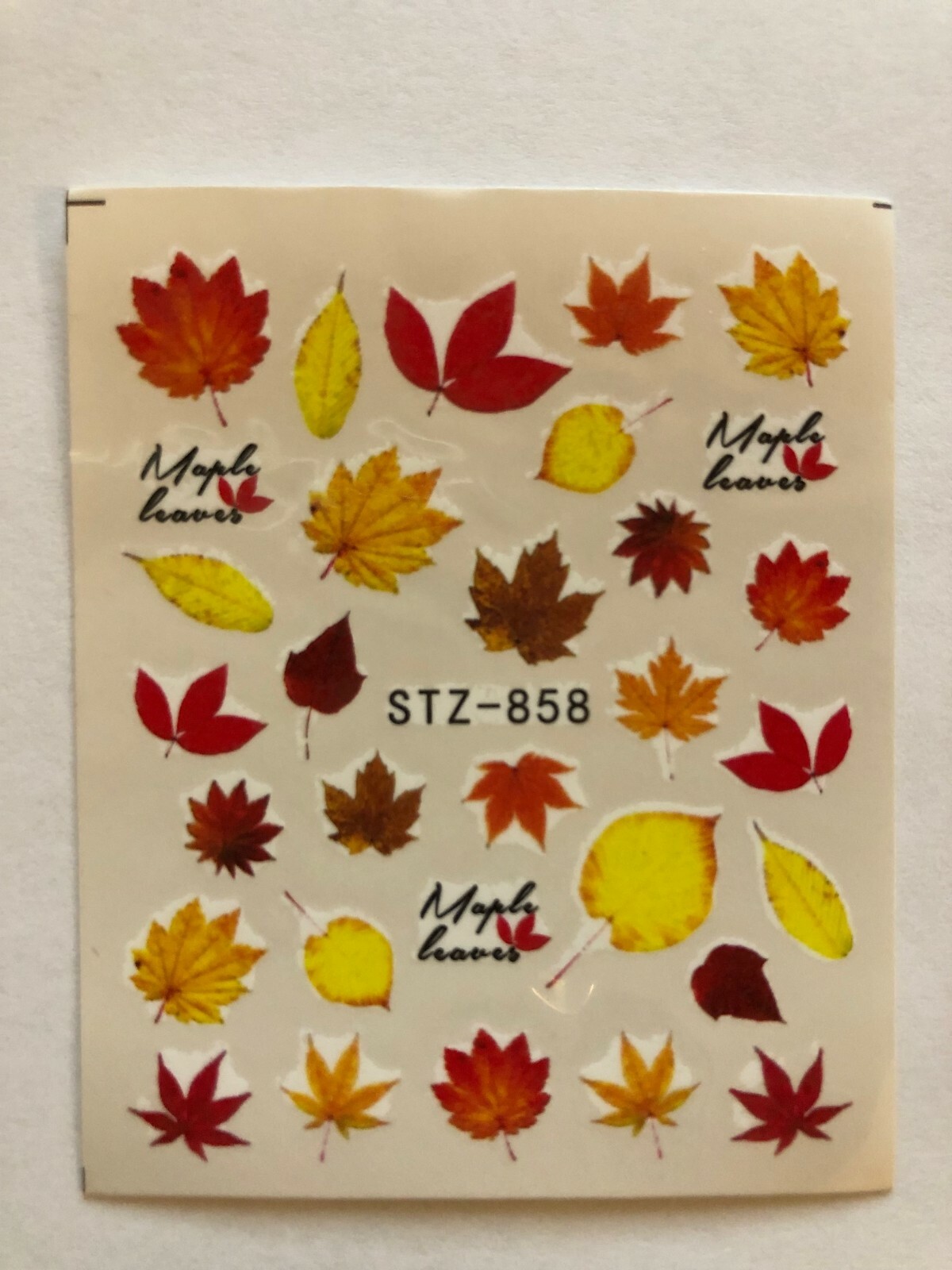 Nail Art Water Transfer Sticker Multicolor Maple Leaf Fall Decals Manicure NH15