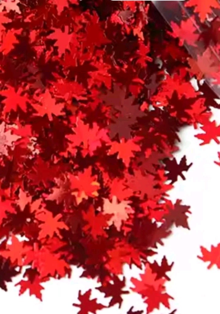 Red Chameleon Maple Fall Leaves Nail Art Glitter 1gr Minibag