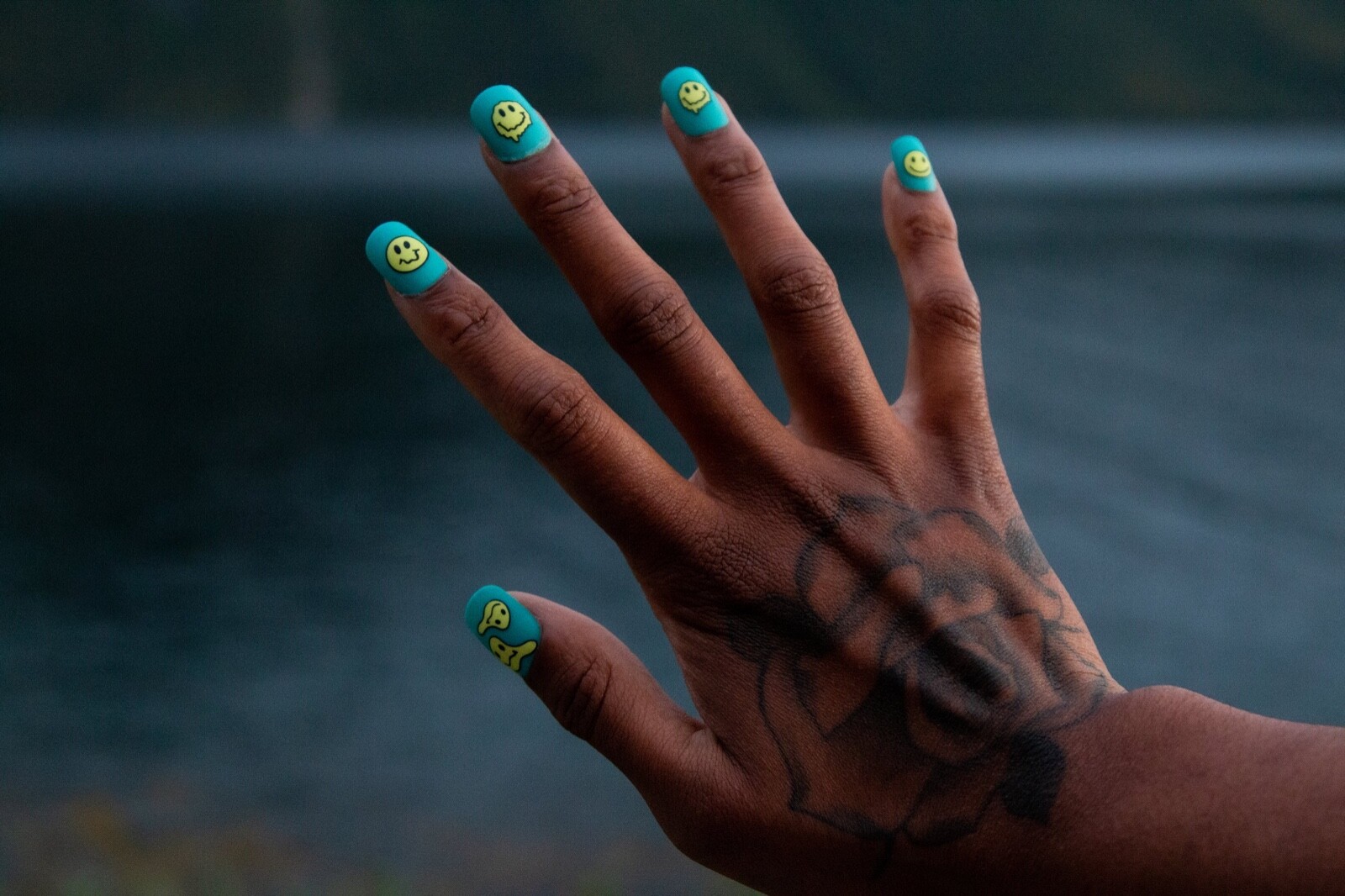 Nail Art Stickers Decals Sheet Trippy Smiley