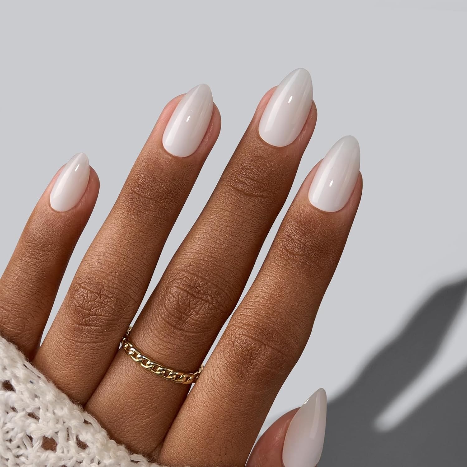 White Press On Nails Short – Soft Gel Press on Nails Almond