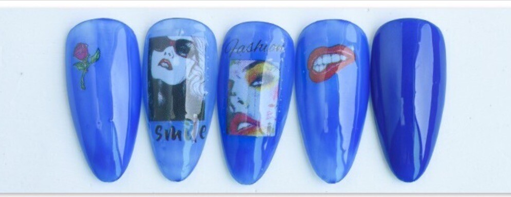 Nail Stickers Art Decal DIY Design 3D Waterproof Face Heart Fashion 1302