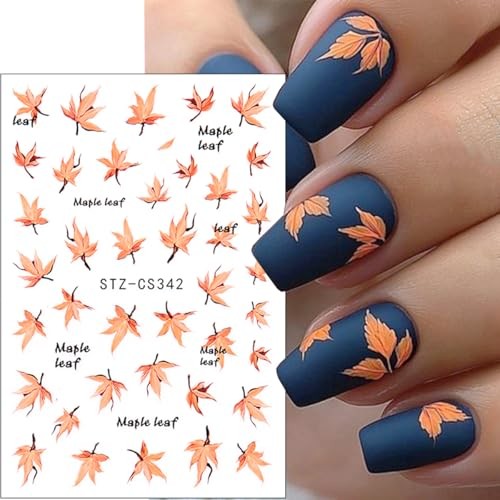 6 Sheets Fall Nail Art Stickers Thanksgiving Day Nails Fall Stickers Style 6