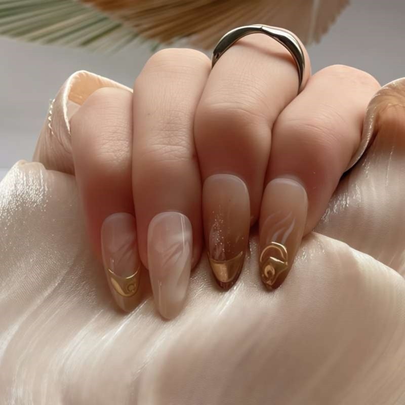 24 Pieces Short Square Press on Nail Glossy Artificial Nail For Any Occasion
