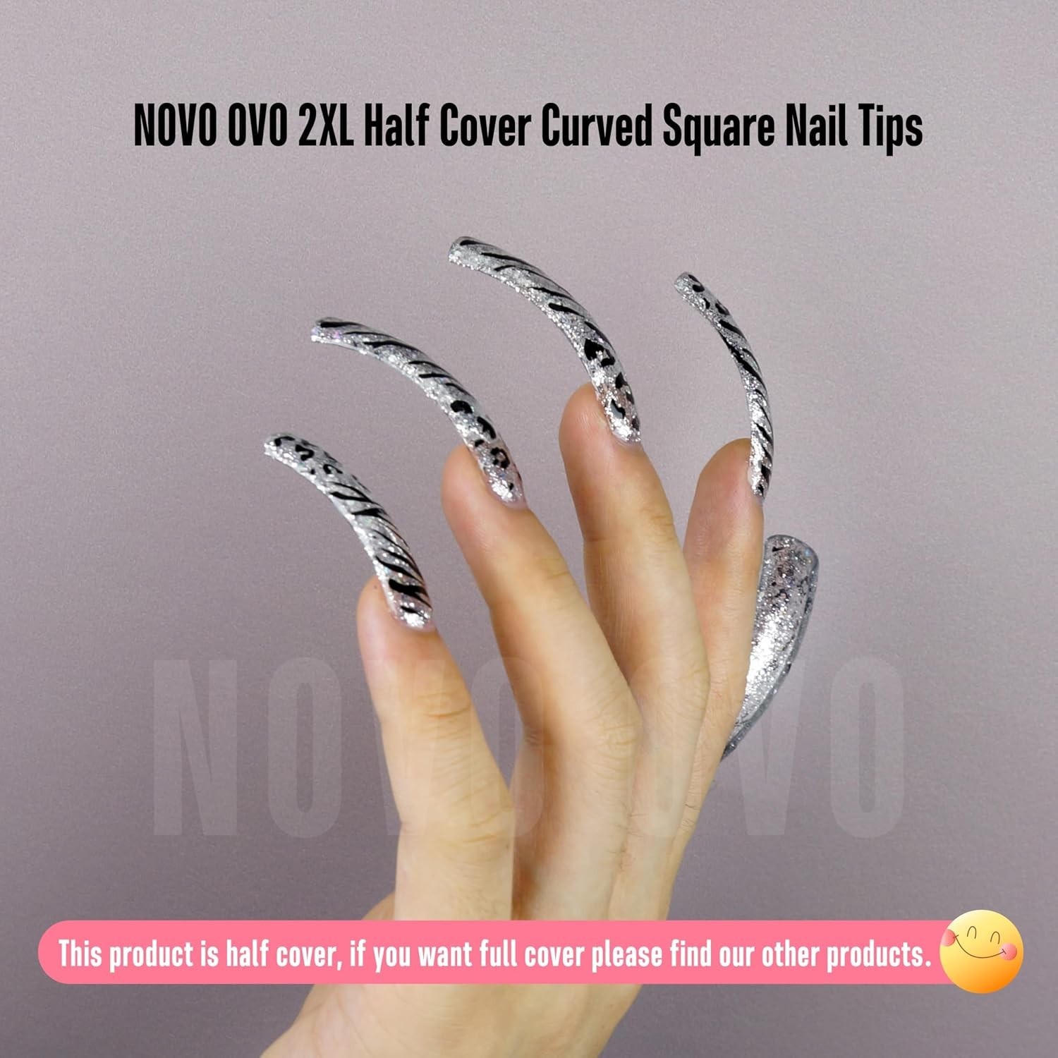 Clear French False Nail Set – XXL Curved Nail Tips 240pc