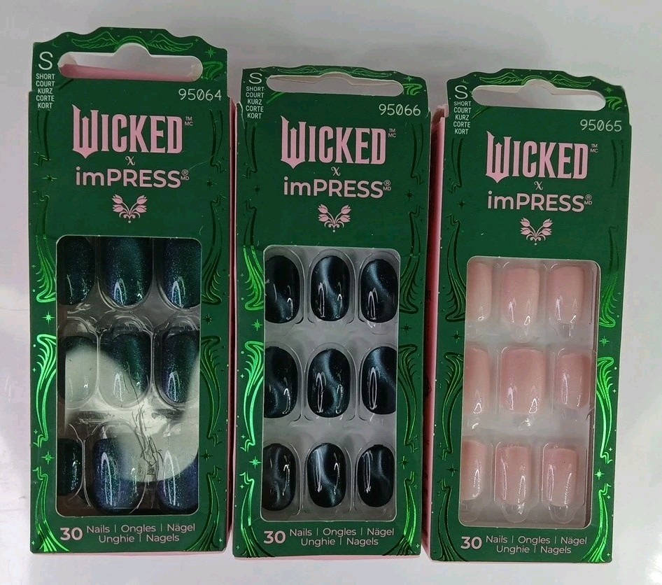 Kiss Wicked X imPRESS Short 30 Nails Lot Of 3 95065 95066 95064 Box Damage