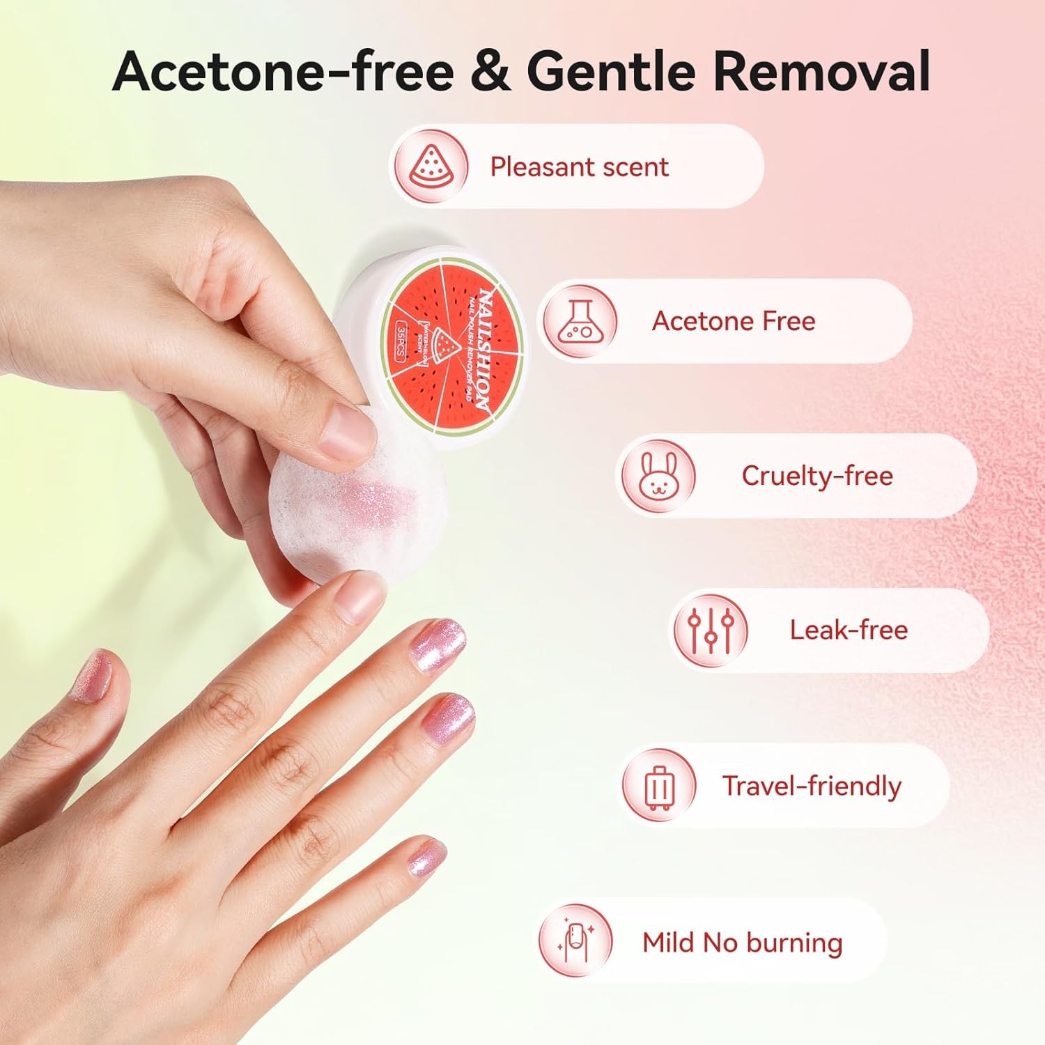 Nail Polish Remover Pads, 140 Pcs Travel Fingernail Polishes Wipes in 4…
