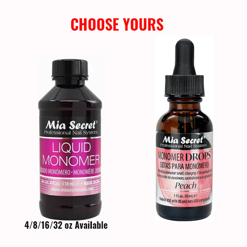 Mia Secret Liquid Monomer 4oz/8oz/16oz/32oz and Peach Scent Drop 1oz – SELECT