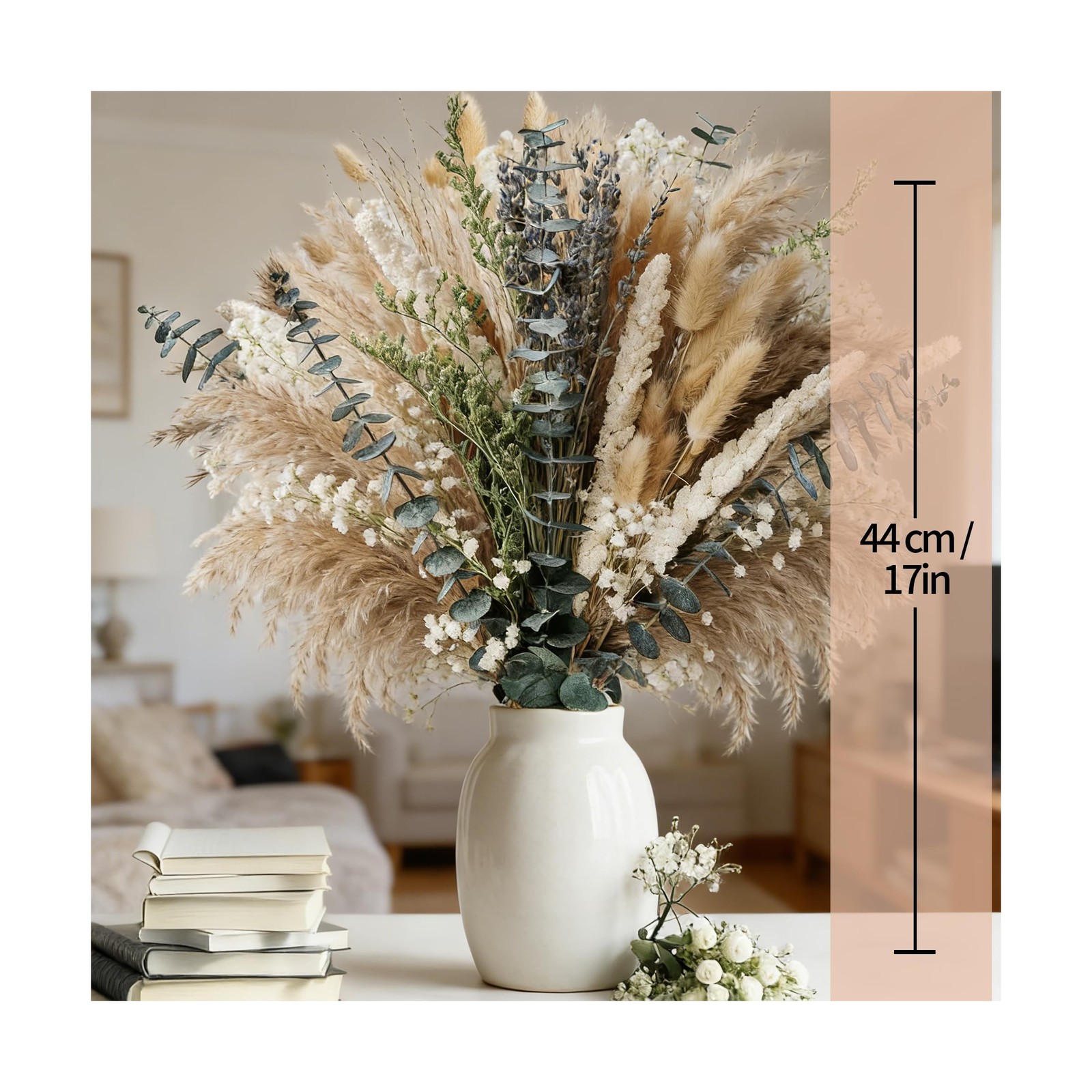 80 Pcs Green DIY Dried Floral Arrangement Kit – 17″ Natural Eucalyptus, Laven…