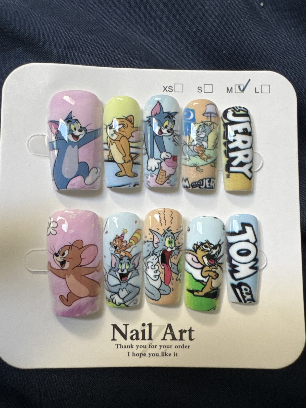 Character Inspired Press On Nails Medium Square Handmade 3D Cute Cartoon Nail S